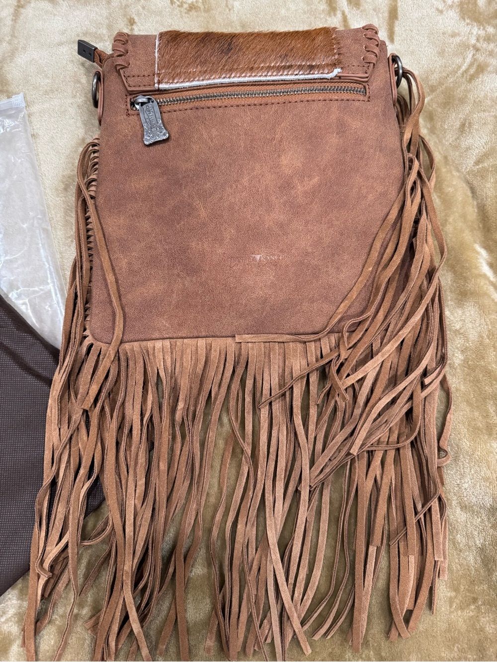 Trinity Ranch Fringed Suede Crossbody with Concho Detail - Picture 4 of 7